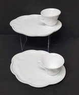 2 Indiana Colony Snack Plate Cup Sets Vintage Milk Glass Harvest Grape W... - £7.92 GBP