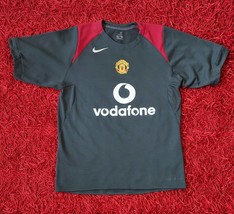 Manchester United Soccer Jersey Vodafone Nike Grey Color MAN Retro Shirt... - $87.37