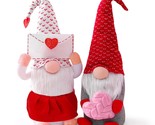 2Pcs Valentines Day Gnome Plush Decorations, Handmade Scandinavian Tomte... - £19.53 GBP