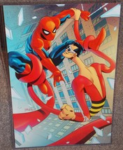 Spiderman vs Plastic Man Glossy Art Print 11 x 17 In Hard Plastic Sleeve - £18.80 GBP