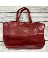 Neiman Marcus Faux Leather Croc Print Tote Handbag in Red - €19,40 EUR