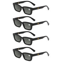 4PK Mens Womens Square Magnified Full Tinted Lens Sun Readers Reading Sunglasses - £10.41 GBP