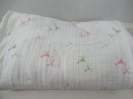 Aden &amp; Anais Baby Blanket white cotton muslin pink green people kids chi... - £15.52 GBP