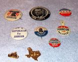 Vintage Lyndon Johnson LBJ Campaign Political Pins Lot of 9 Authentic  - £23.41 GBP