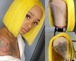 Human Hair Bob Wig Pre Plucked Lace Front Brazlian Virgin Hair Yellow 14... - $69.29