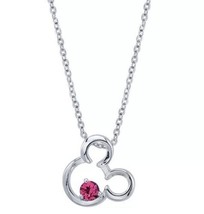 0.20CT Round Simulated Ruby Mouse Pendant Necklace 14K White Gold Plated - £59.14 GBP