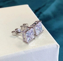 2 Ct Lab Created Princess Cut VVS-VS 14K White Gold Studs for Mothers Da... - $684.88 CAD+