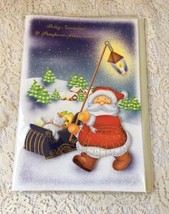 Spanish Christmas Card Feliz navidad y Prospero Ano Nuevo Santa Claus Sled Snow - £3.22 GBP