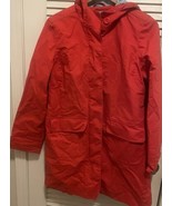 LL Bean Jacket Womens M Reg M Raincoat Hooded Red 0 HAW1 - $123.07 CAD