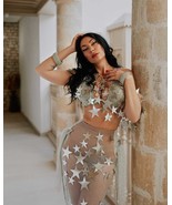 Custom Belly Dance Costume: Sparkling Crystal Bra, Belt &amp; Skirt Set - $609.00