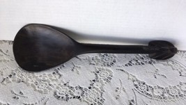 Vintage Hand Carved Large Wooden African Black Wood Elephant Spoon - $125.96