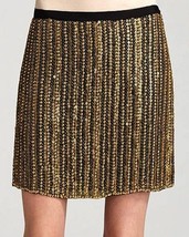 NWT THEORY Calinda BRASS adorned mini skirt $495 6 cocktail party evening formal - £166.18 GBP