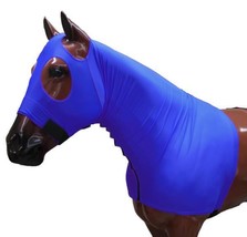 Royal Blue Horse Mane Saver Slinky Lycra Hood Braid and Shoulder Guard w... - £31.11 GBP