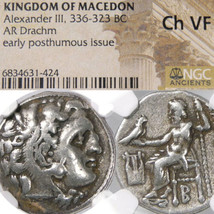 ALEXANDER the Great NGC Certified Choice VF Herakles/Zeus, Lyre. Ancient Coin - £288.96 GBP