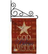 God Bless America Burlap - Impressions Decorative Metal Fansy Wall Bracket Garde - £26.84 GBP