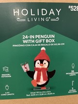 NEW Lighted Christmas Tinsel Penguin Decorations 24 Inch Penguin With Gi... - $54.45