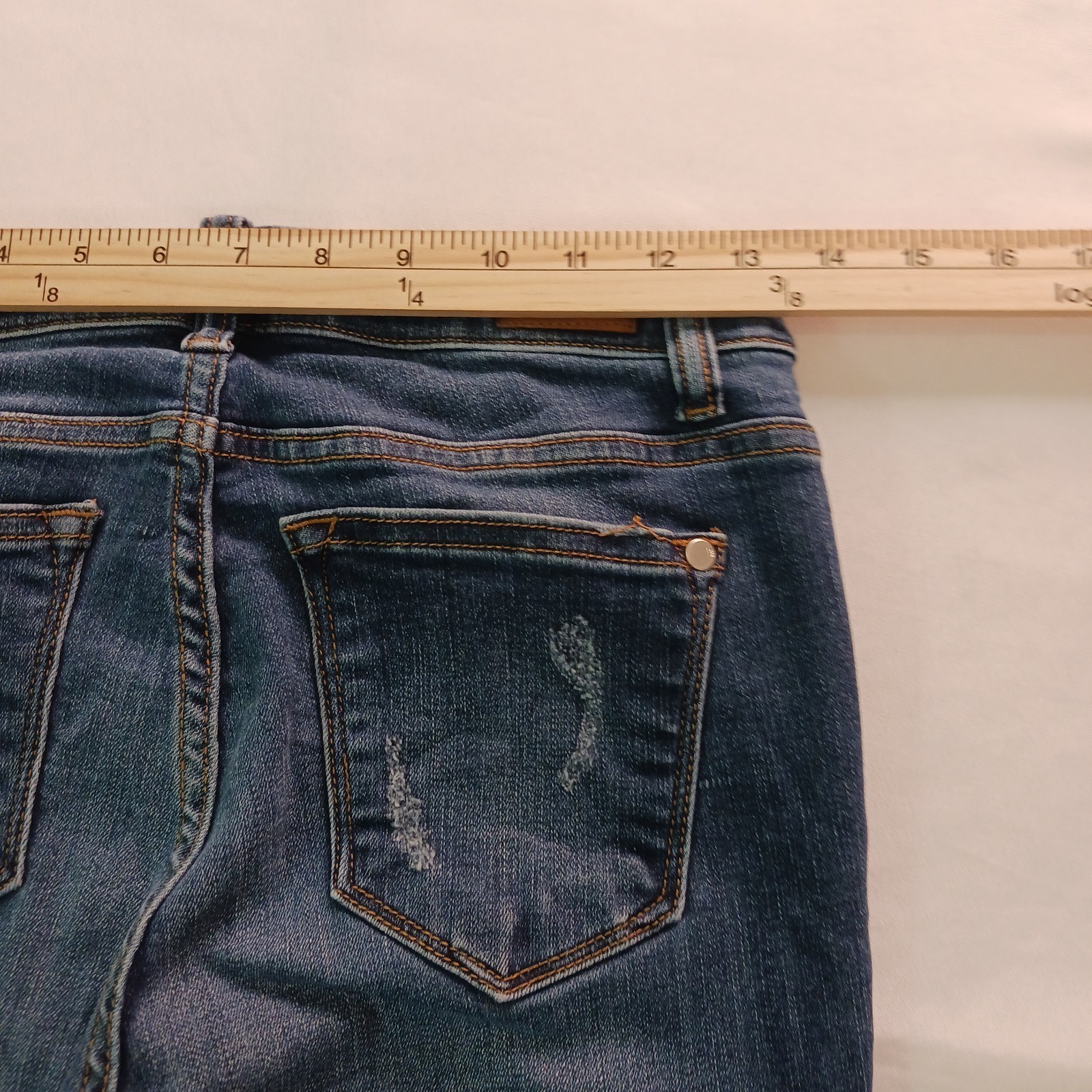 Judy Blue JB8276DK Women's Blue Cotton Blend Distressed Jeans Size 7/28 (29×29) Item image 5
