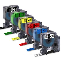 6-Pack Replacement For Dymo D1 Label Tapes Color Combo Set 45013 45016 45017 450 - £26.37 GBP