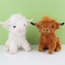 29cm Kawaii Simulation Highland Cow Animal Plush Doll Soft Stuffed Cream Highlan - £4.64 GBP