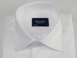 Mens 100% Cotton Shirt From Turkey Manschett by Quesste Slim Fit 4029-01 White image 2