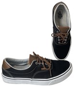 Vans Skate Shoes Mens size 11.5 Era 59 Black Canvas Brown Trim Low Top S... - $562.76 MXN