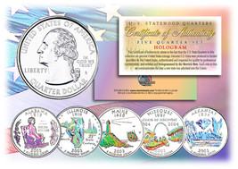 2003 US Statehood Quarters HOLOGRAM *** 5-Coin Complete Set *** w/Capsules &amp; COA - £12.70 GBP
