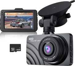 Dash Cam Car Camera 1080P Full HD Front Dash Camera for Cars with 32G SD Card 3&quot; - £45.41 GBP