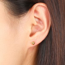 Fine Jewelry Pure Yellow Gold Stud Earrings Women Wedding 100% Geniune 18 Karat  - £57.36 GBP