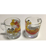 VINTAGE LOT OF 2 McDONALD&#39;S 1978 GARFIELD AND ODIE  GLASS MUGS - £10.87 GBP