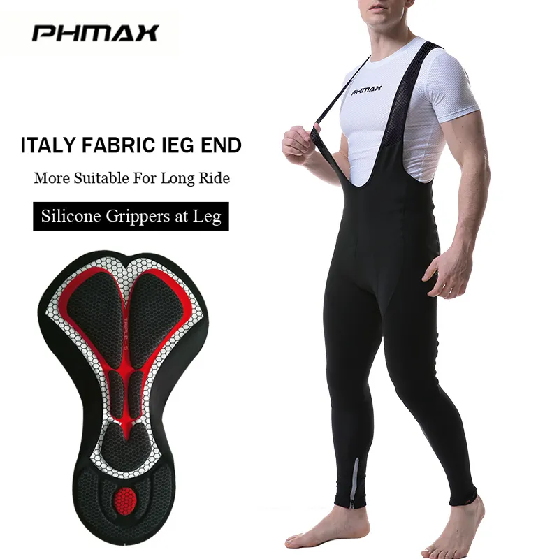 PHMAX Pro Cycling Bib Pants Long MTB Bicycle Pants 5D Gel Padded Breathable Mesh - £57.04 GBP