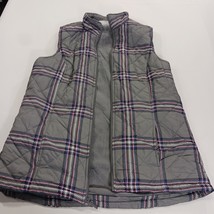 d & Co. Denim + Company RN#81890 Women's Gray Plaid Full Zip Vest Size Small  image 14