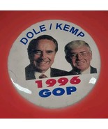 VTG 1996 Bob Dole Jack Kemp Presidential Campaign Republican Pinback But... - $9.44