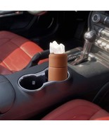 Shwaan Cylindrical Black PU Leather Cup Car Tissue Box with 100 Tissue P... - $42.99