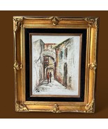 Solomon Azoulay Signed Judaica Jerusalem Cityscape Painting In Gold Frame - $13,078.55 MXN