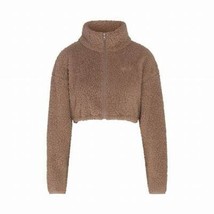 NWT Skims Cozy Teddy Crop Zip-Up Desert 4X - $46.75