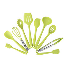 Pack Of 10 Silicone Cooking Utensil Set Non-Stick Kitchen Tools Heat Res... - £29.56 GBP