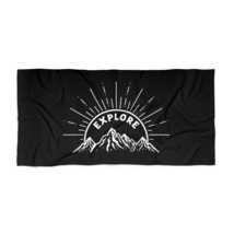 Personalized Mountain Range &quot;EXPLORE&quot; Beach Towel | Soft Absorbent Polyester Fro - £29.73 GBP+