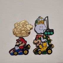 Mario Kart Collector Pins Bowser Lakitu &amp; Gold Mario Official Nintendo L... - $36.76