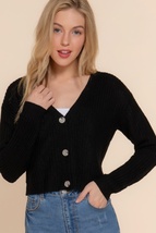 Long slv v-neck sweater cardigan - $32.45
