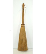 Vintage Handmade Hearth Brush Wood Handle Straw Tied Tacked - £9.60 GBP