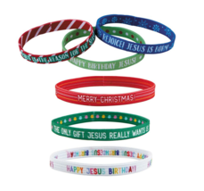 12 pk of Christmas Elastic Bracelet (6 Asst) Stocking Stuffer Christian ... - £8.00 GBP