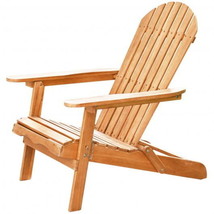 Eucalyptus Chair Foldable Outdoor Wood Lounger Chair - £99.72 GBP