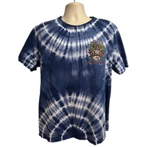 Psycho Tuna Mens Floral Blue Tie Dye Graphic Tiki T-Shirt Large All Over... - $24.74