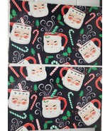 Set of 2 Same Thin Plastic Placemats (11&quot;x 17&quot;) CHRISTMAS SANTA FACE MUG... - £9.37 GBP