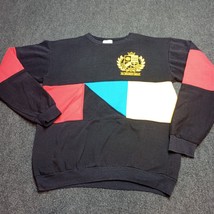 Vintage Club Nautique Mardi Gras Sweater Adult Large Black Diport USA Made - £29.12 GBP