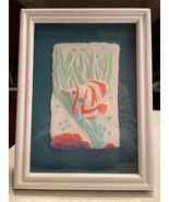 Figi Graphics Hand-Cast Paper,Framed Fish &amp; Seaweeds Collage;5¾” x 7¾&quot;-b... - £31.23 GBP