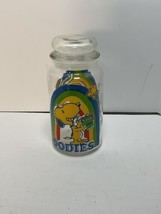 Vintage Snoopy Woodstock Rainbow Goodies Tall Glass Candy Jar w/ Lid - £12.56 GBP