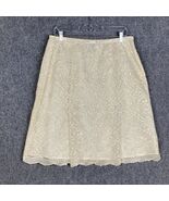 Josephine Chaus Skirt Women&#39;s Size 12 Floral Cream Color Nylon Blend - €10,28 EUR