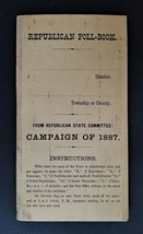 1897 antique POLITICAL REPUBLICAN POLL-BOOK campaign of 1887 empty journal - £27.20 GBP
