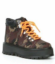 Steve Madden Women&#39;s Bumper Lace-Up Hiker Boots Booties Camouflage Camo ... - $60.73